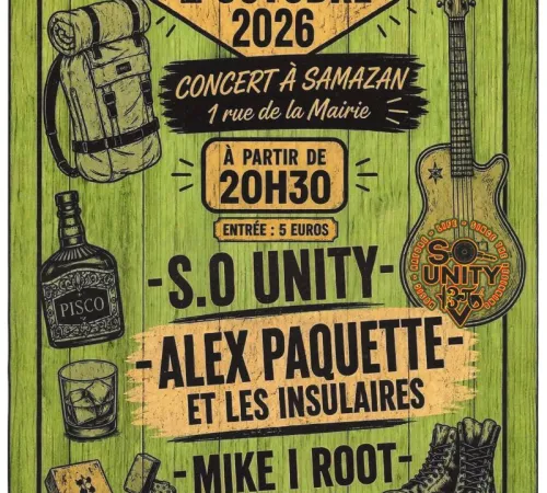 Concert S.O UNITY - ALEX PAQUETTE ET LES INSULAIRES - MIKE I ROOT ET BABS