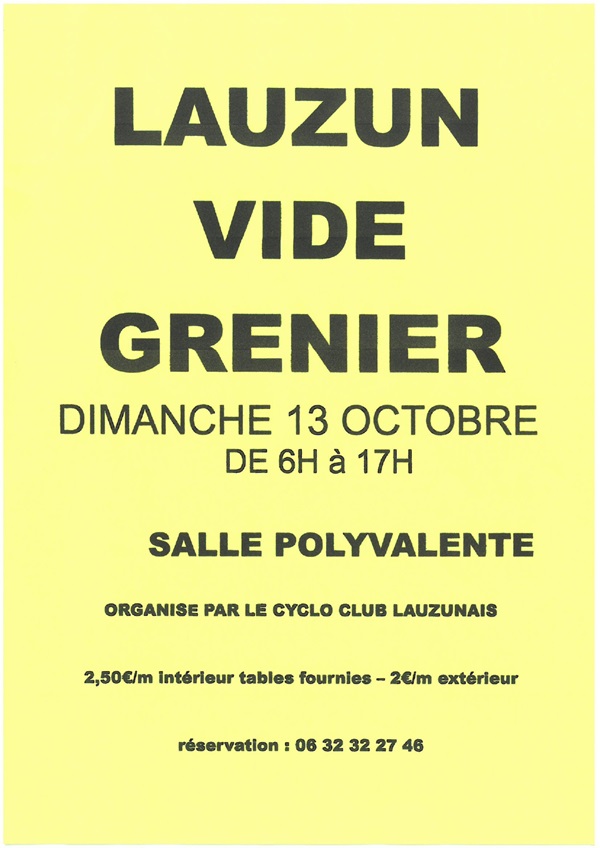 Vide-greniers du Cyclo Club Lauzunais