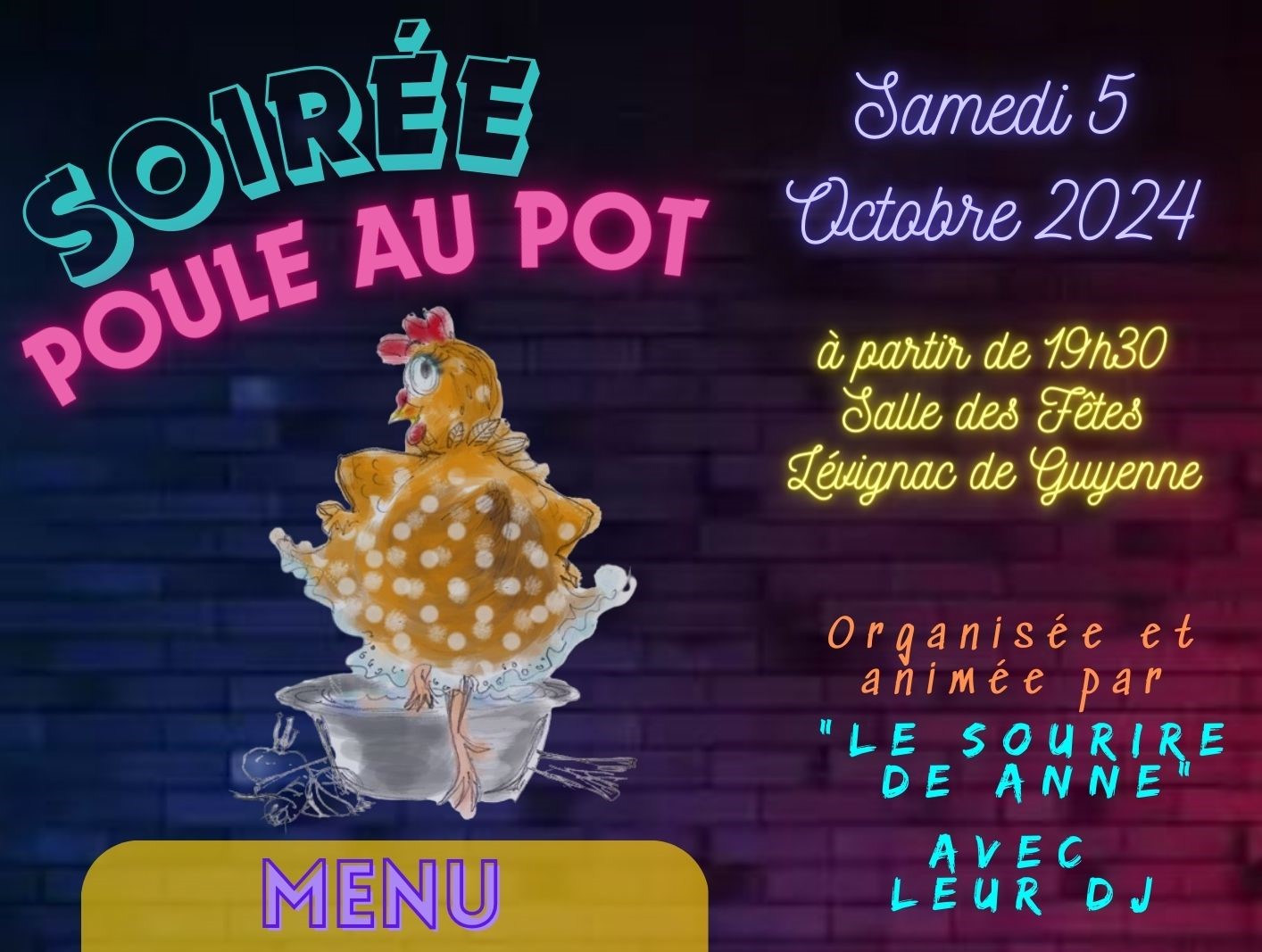 Soirée poule au pot, dansante par l'associatio ...