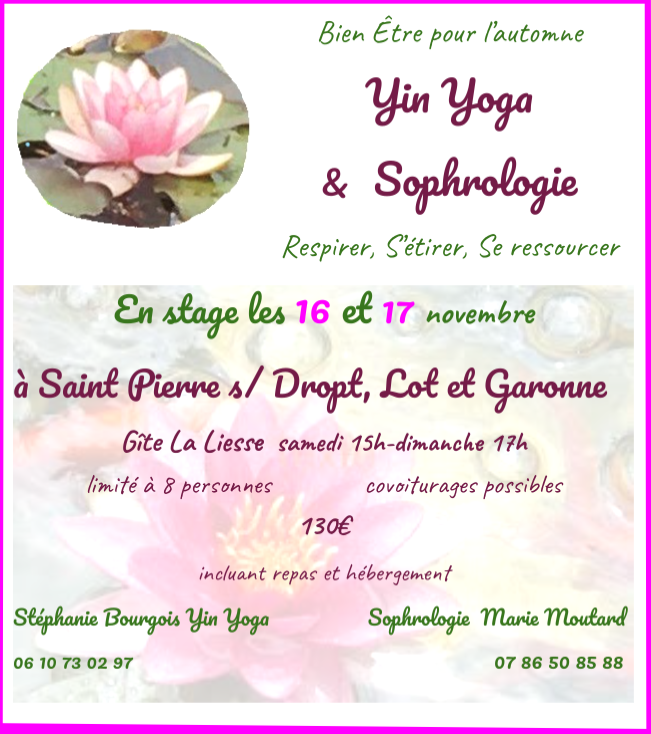 Stage Duo bien-être Yoga et Sophrologie