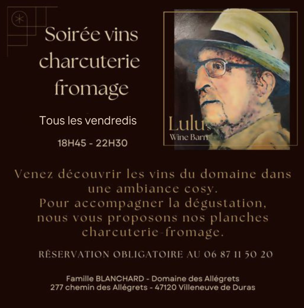 Soirée vins charchuterie et fromage