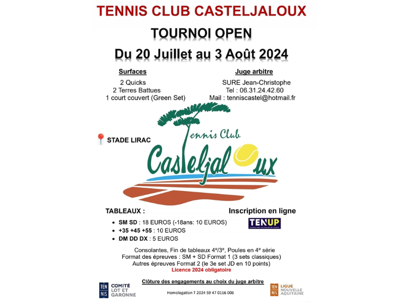 Tennis club Casteljaloux tournoi open