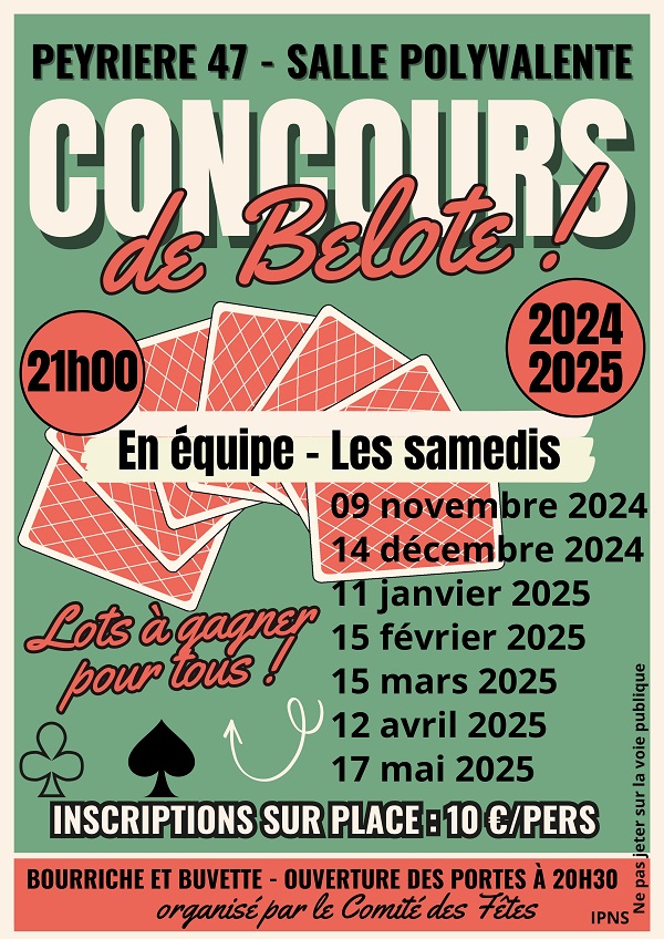 Concours de belote en équipe