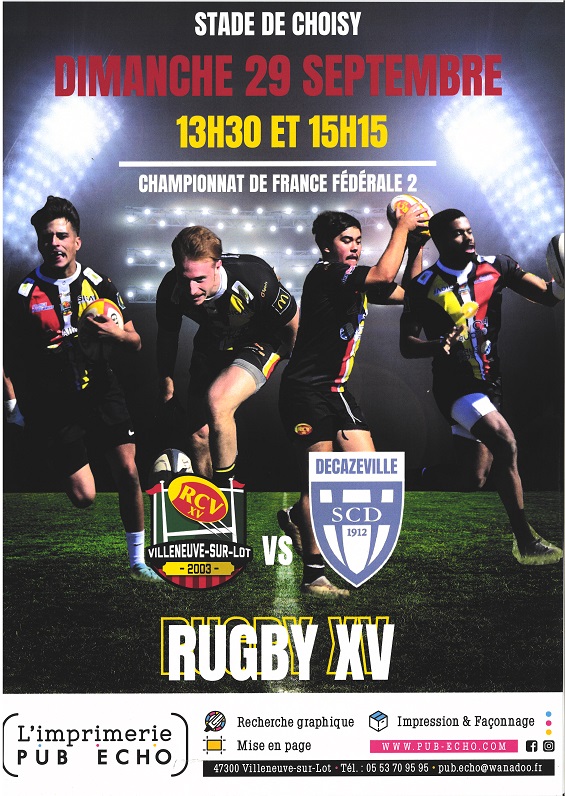 Match rugby à XV RCV XV - Decazeville