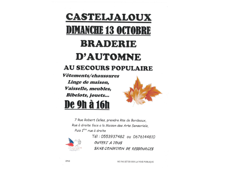 Braderie d'automne du Secours Populaire