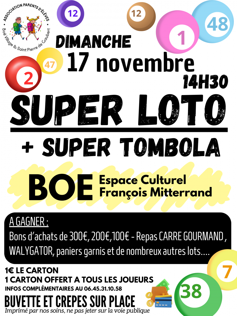 SUPER LOTO et TOMBOLA