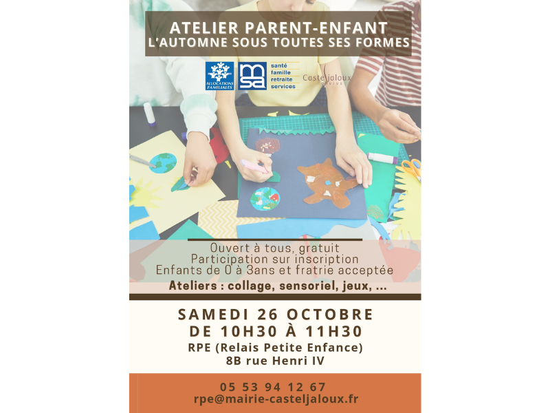 Atelier parent enfant : l'autonomie sous toute ...