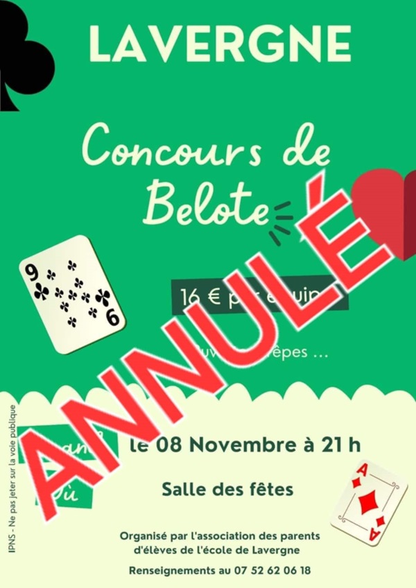 ANNULÉ - Concours de belote