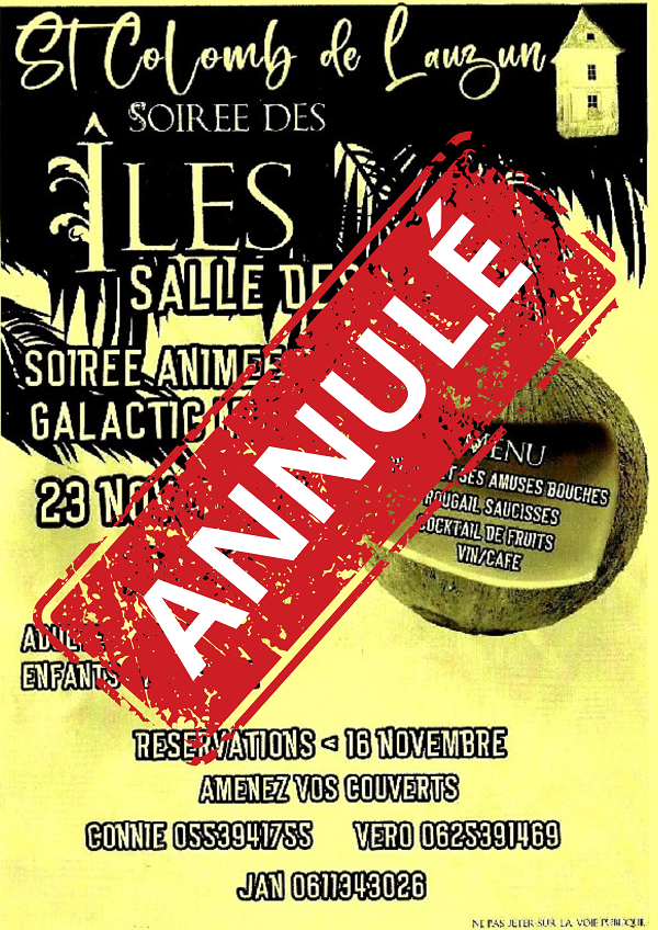 ANNULÉE - Soirée des Îles