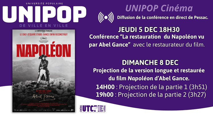 UNIPOP : Projection du film "Napoléon" d'Abel  ...