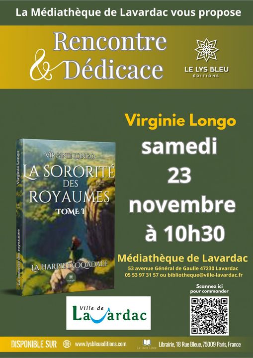 Rencontre et Dédicace : Virginie Longo