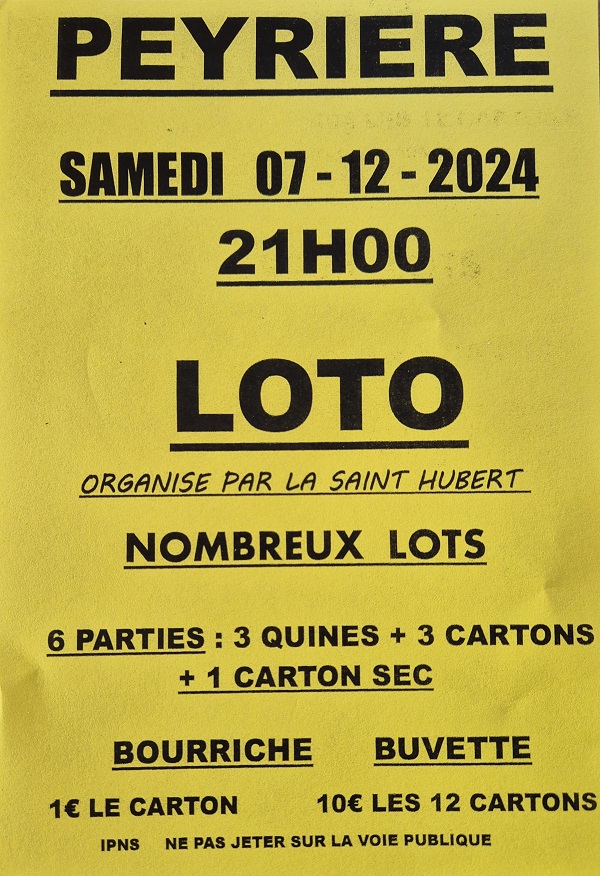 Loto de la Société de chasse