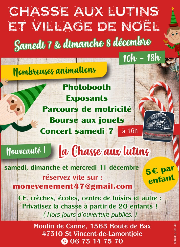 Chasse aux lutins et village de Noël