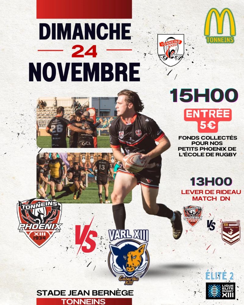 Championnat Elite 2 TONNEINS XIII contre VILLE ...