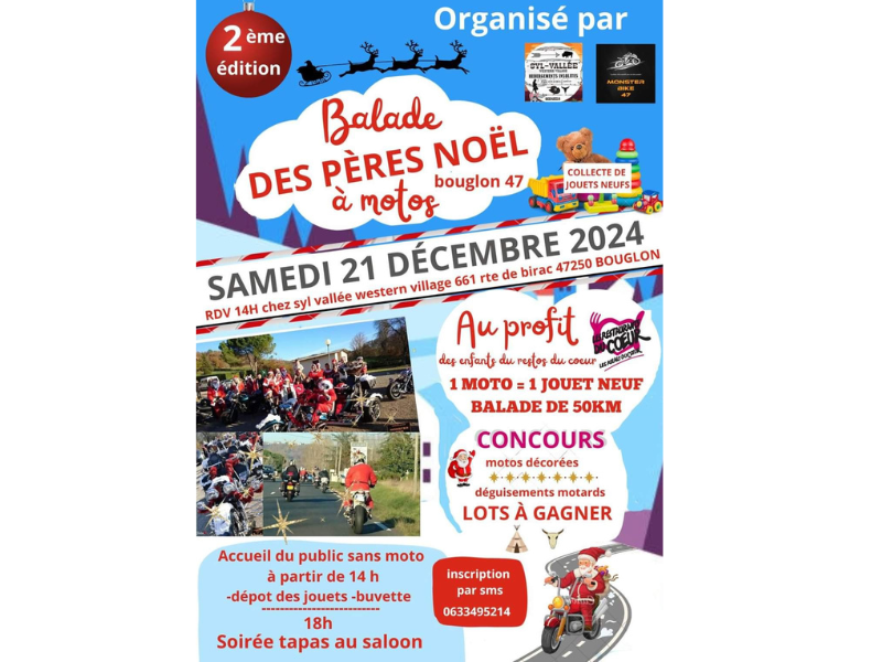 Balade des Pères Noel à motos