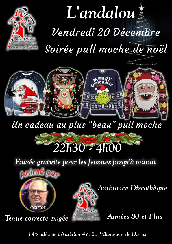 Le plus beau pull Moche de Noël au dancing de  ...