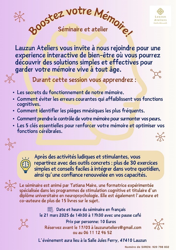 Atelier : boostez votre mémoire