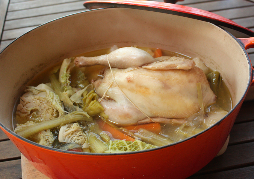 Repas poule au pot