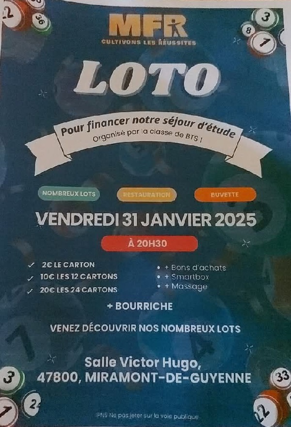 Loto de la classe des BTS de la MFR