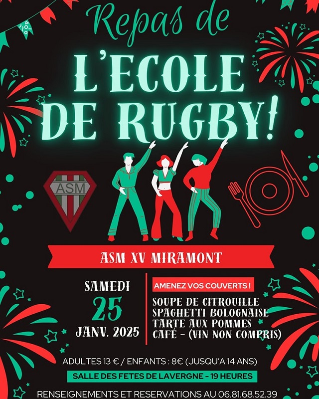 Repas de l'école de rugby