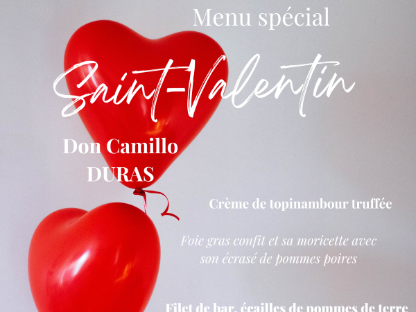 Menu Saint Valentin au restaurant Don Camillo