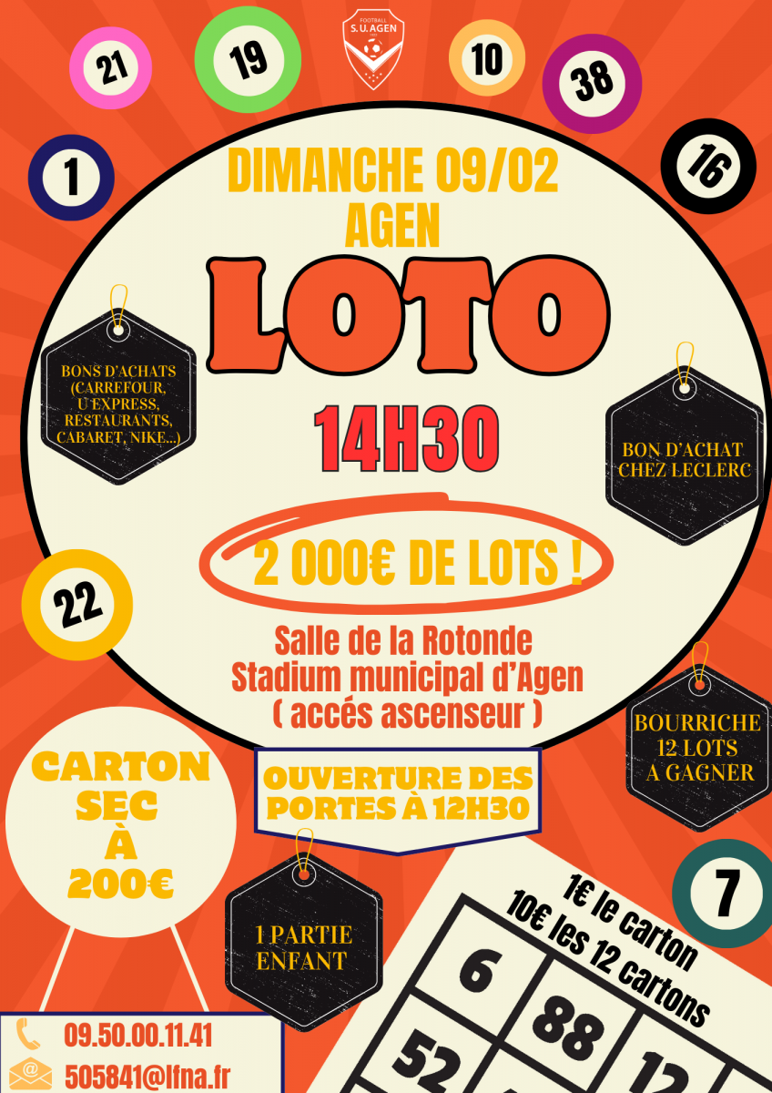 Le loto du SUA FOOTBALL