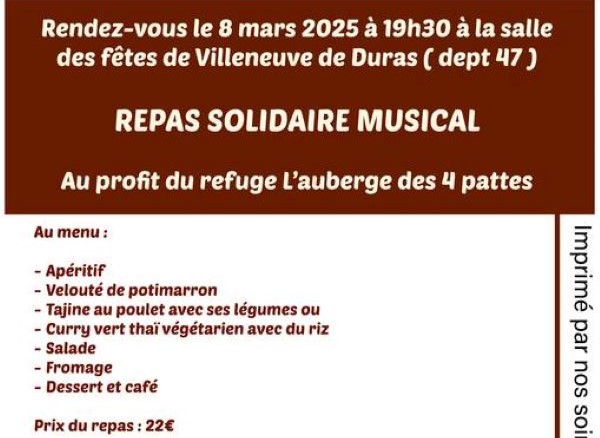 Repas solidaire musical