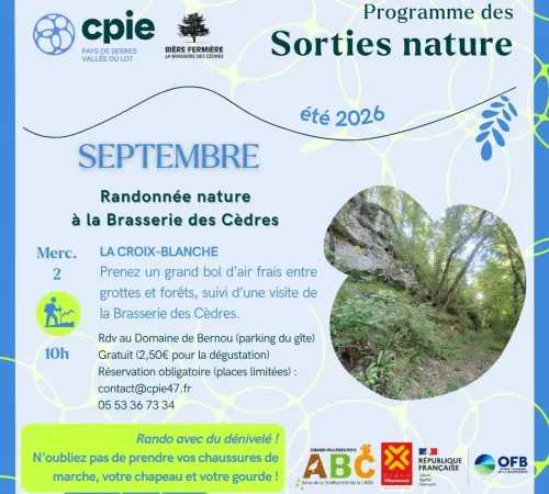 Randonnée nature à la Brasserie des Cèdres