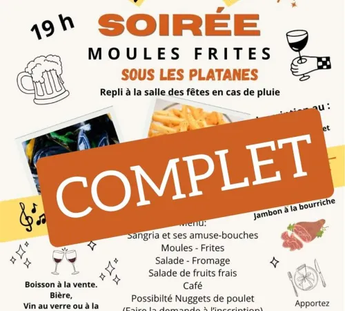 Repas moules/frites - COMPLET